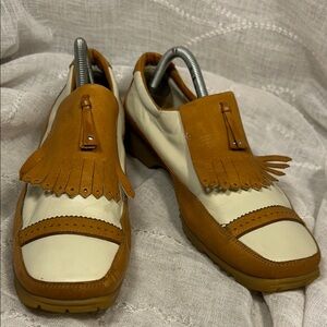 Walter Genuin Linea Stretch leather kiltie Golf Shoe made in Italy